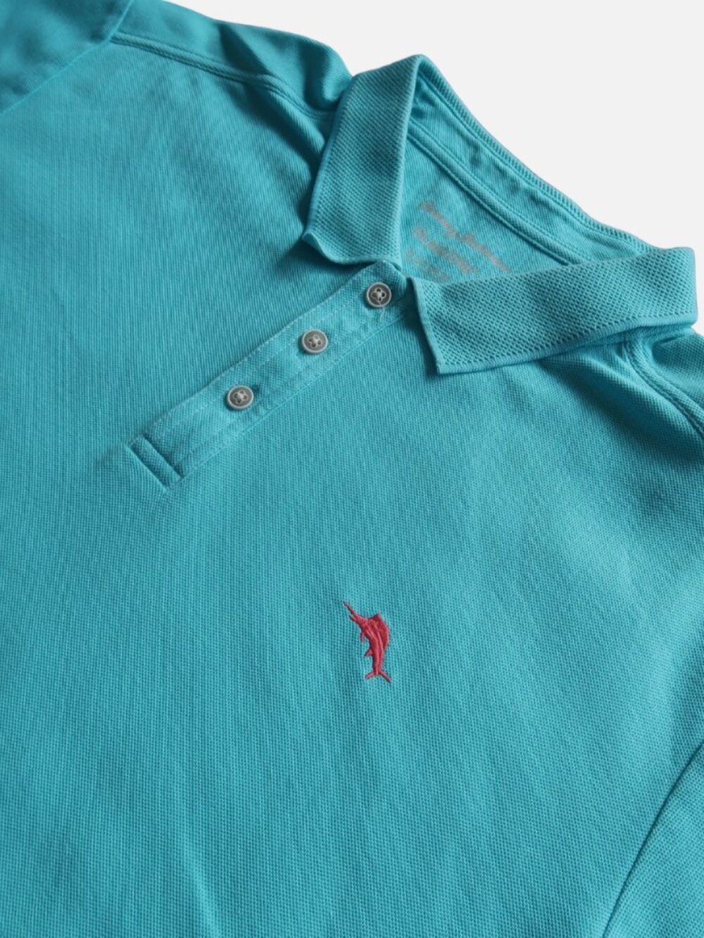 Tommy Bahama Men’s IslandZone Polo Size XXL Teal with Pink Embroidery Supima